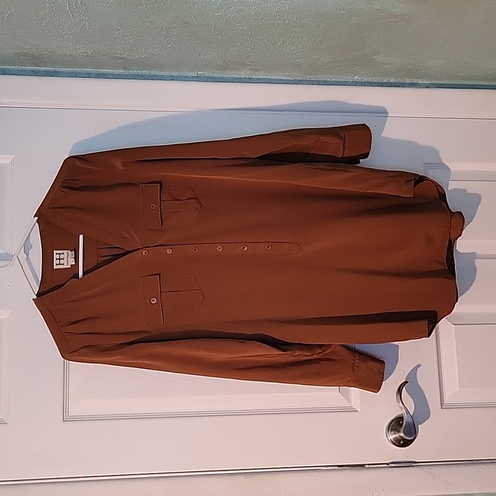 Haute Hippie 100% Silk Russet rust copper medium dress